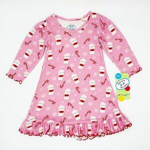 NWT Sara's Prints Toddler Girls Christmas Cocoa Print Nightgown Size 2